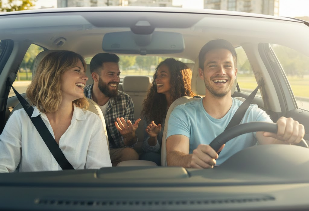 People sharing a ride